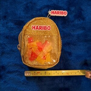 HARI Gold Glitter Backpack with Red Accents